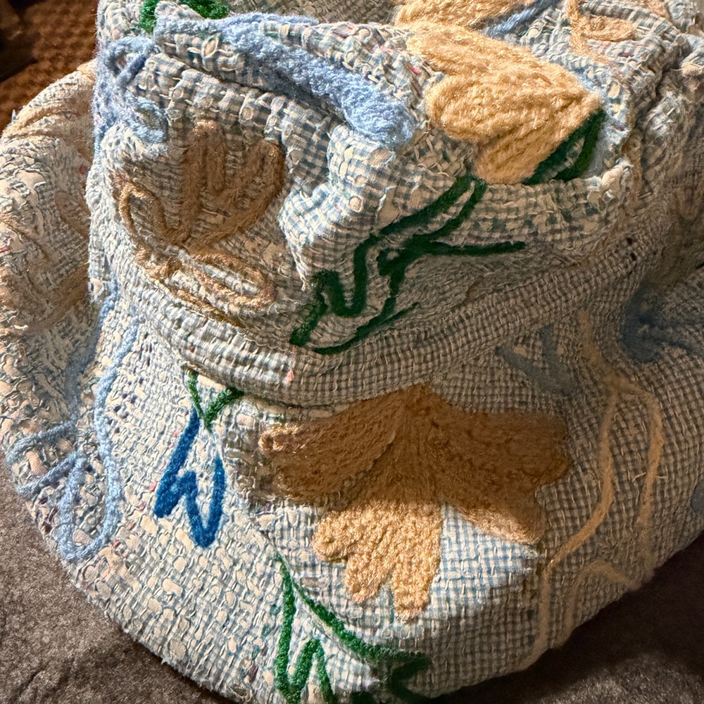 Free People Kantha Bucket Hat Embroidered Patchwork Boho Festival